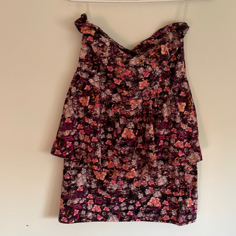 Strapless Floral Mini Dress